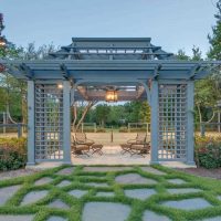 the idea of ​​a bright design of the gazebo in the yard picture