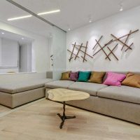 idea of ​​a light decor of a living room in a modern style picture