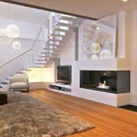 the idea of ​​a modern interior apartment with a second light photo