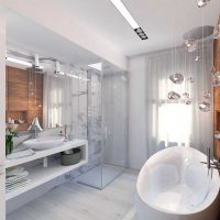 The idea of ​​a bright style of the bathroom 2017 photo
