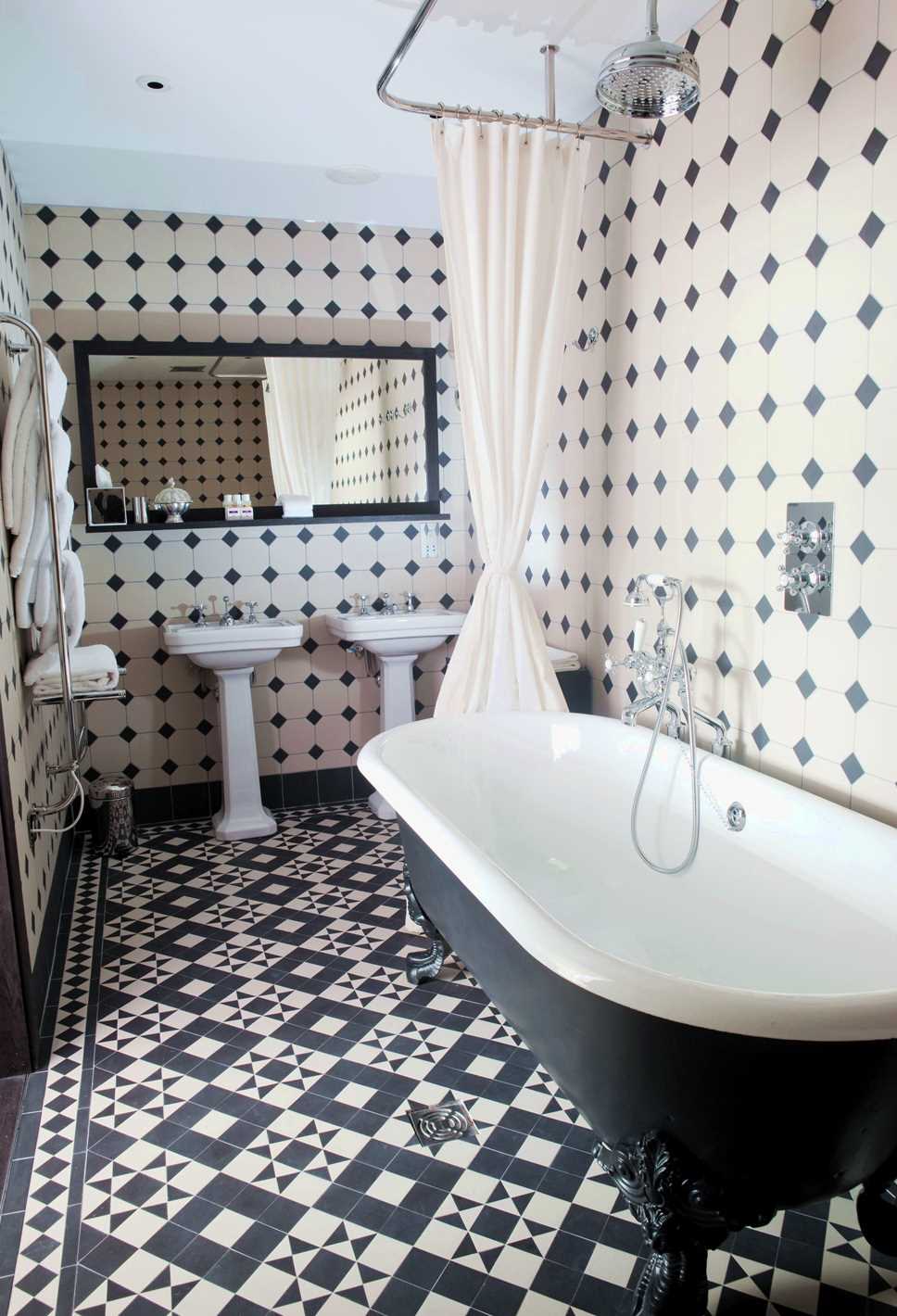 version of the modern style of the bathroom in black and white