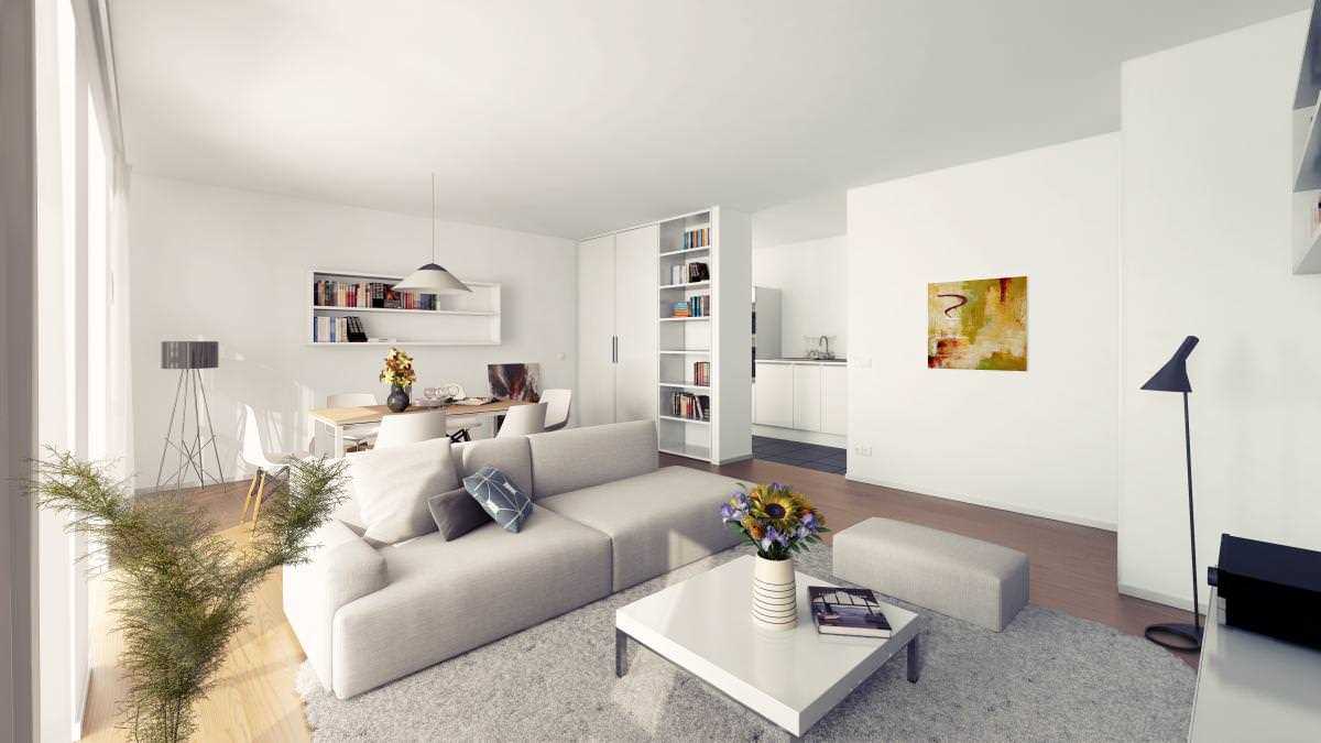 un exemple d'un beau décor d'un salon dans le style du minimalisme