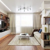 variant of the bright interior of the living room 16 sq.m photo