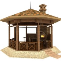 variant of the unusual interior of the gazebo in the yard picture