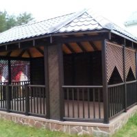 the idea of ​​a modern interior gazebo in the yard picture