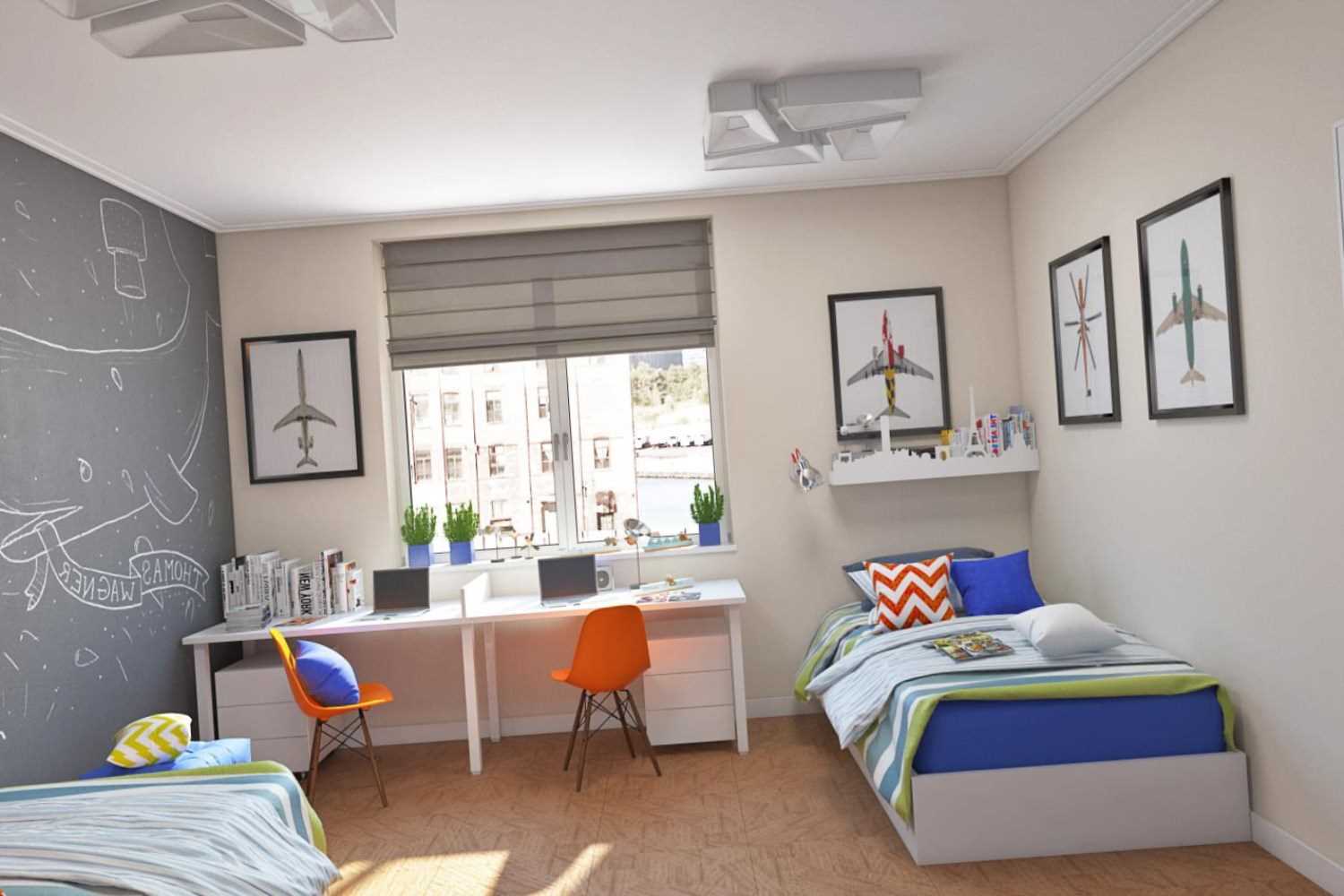 version of a beautiful design of a children's room for two boys