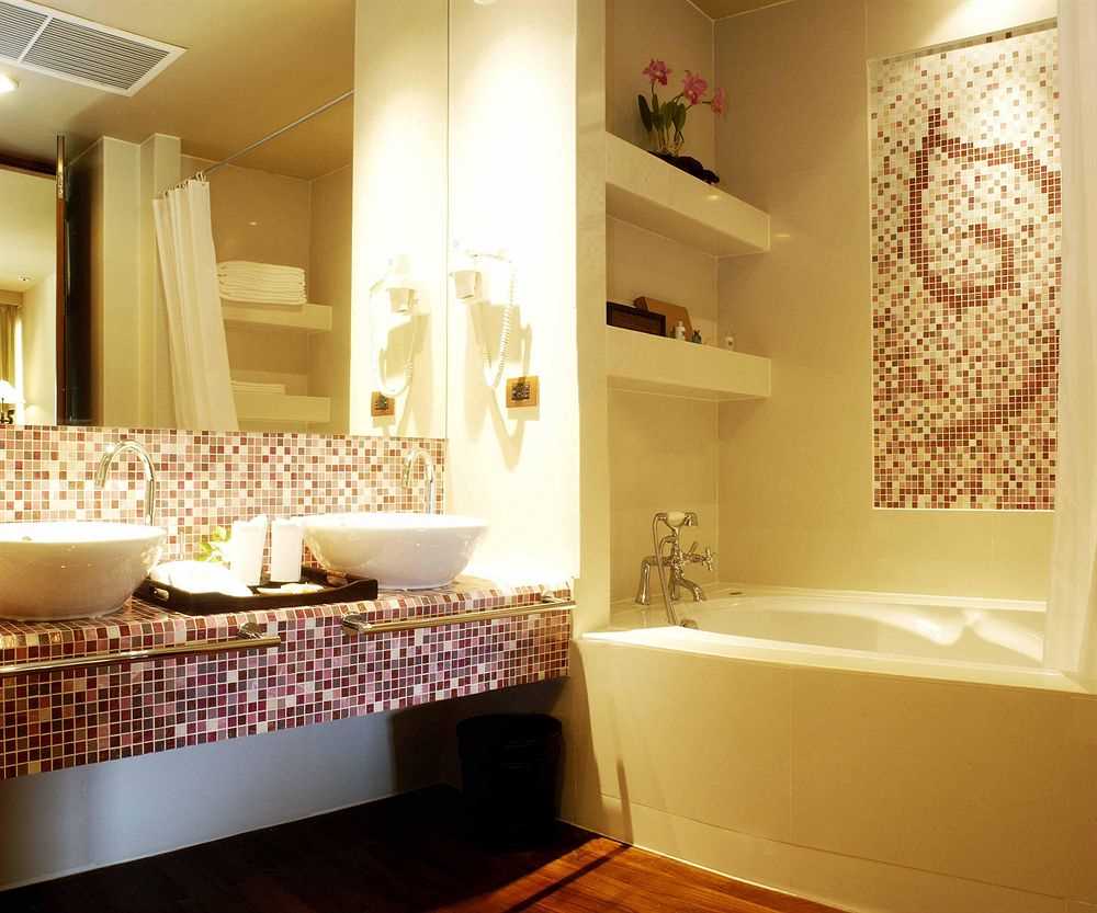 option of a modern interior of a bathroom of 3 sq.m