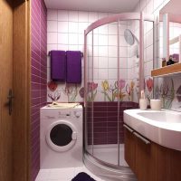 variant of a beautiful design of a bathroom of 3 sq.m picture