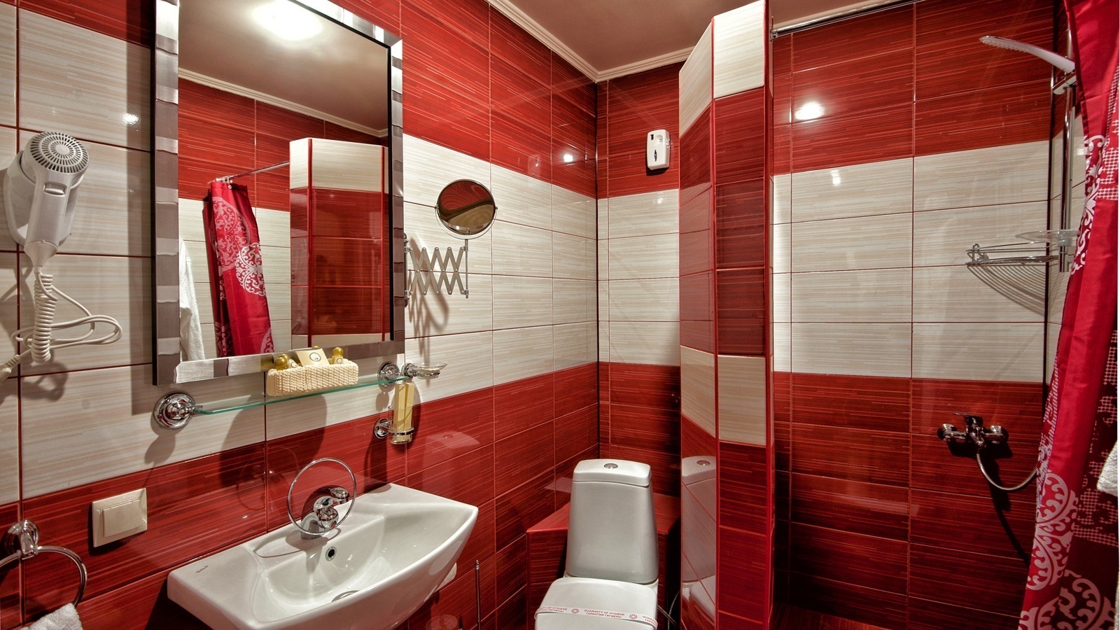 option of an unusual interior of a bathroom of 5 sq.m