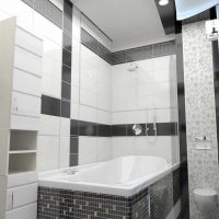 version du beau style de la salle de bain en noir et blanc