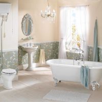 l'idée d'un design inhabituel de la salle de bain dans une image de style classique