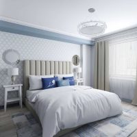 idea of ​​an unusual style of a bedroom in white color picture
