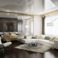 example of an unusual style of a living room 19-20 sq.m photo