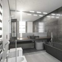 idea of ​​a beautiful bathroom interior in black and white tones picture