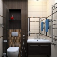 Un esempio di un luminoso design per il bagno a Krusciov