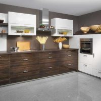 the idea of ​​combining rich brown in the style of the kitchen photo