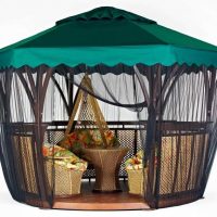 the idea of ​​a bright style gazebo in the yard picture