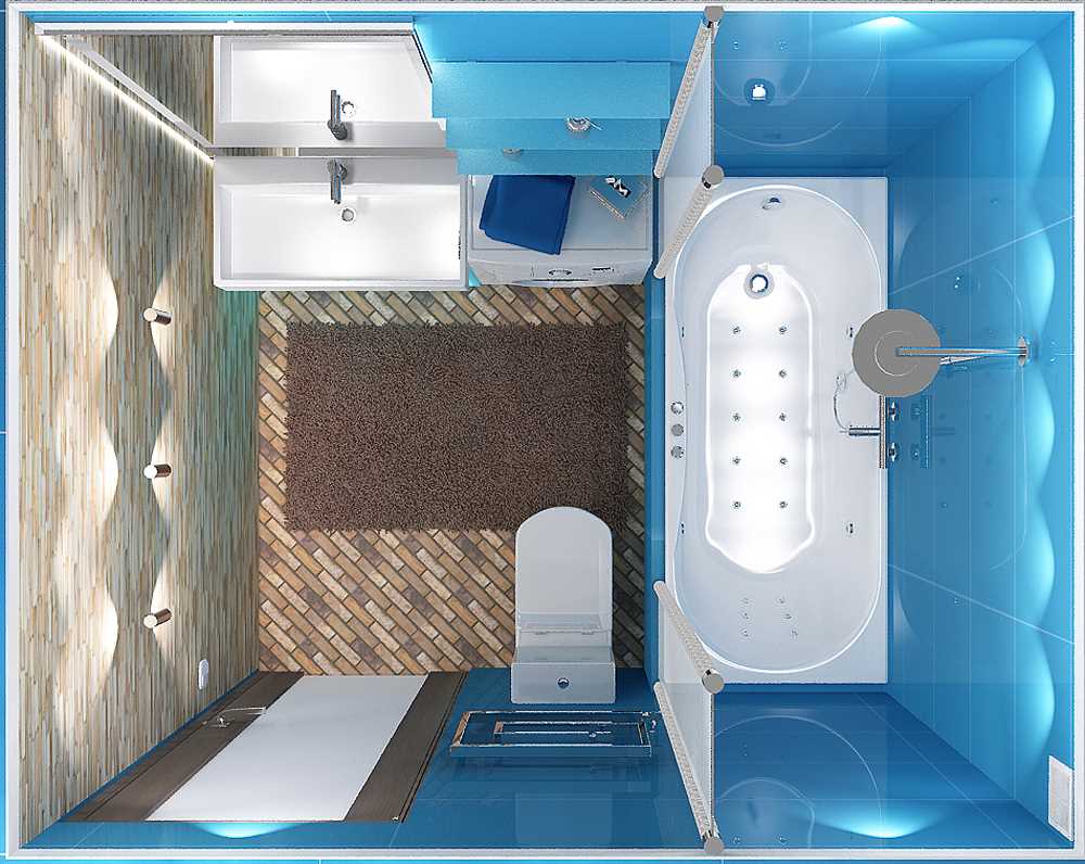 option of bright design of a bathroom of 3 sq.m