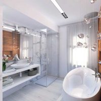 idea of ​​unusual design of a bathroom with a photo window