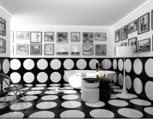 l'idée d'un bel intérieur de salle de bain en noir et blanc