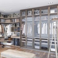 The idea of ​​bright design wardrobe room photo
