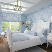 the idea of ​​a bright bedroom style in white color photo