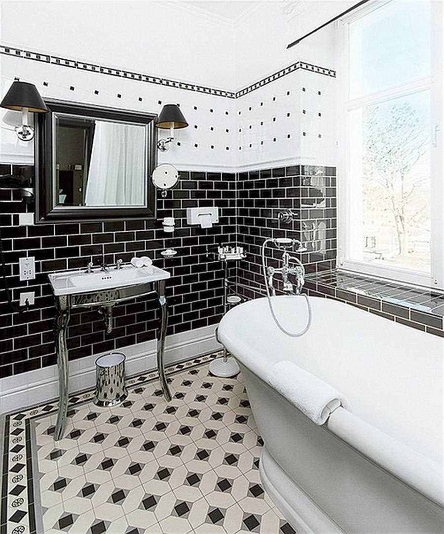the idea of ​​a beautiful bathroom design in black and white