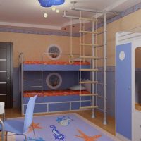 version of the unusual decor of a children's room for two boys photo
