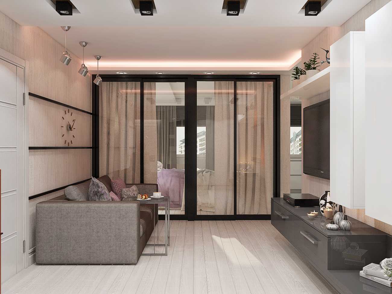variante de l'intérieur lumineux de l'appartement est de 70 m²