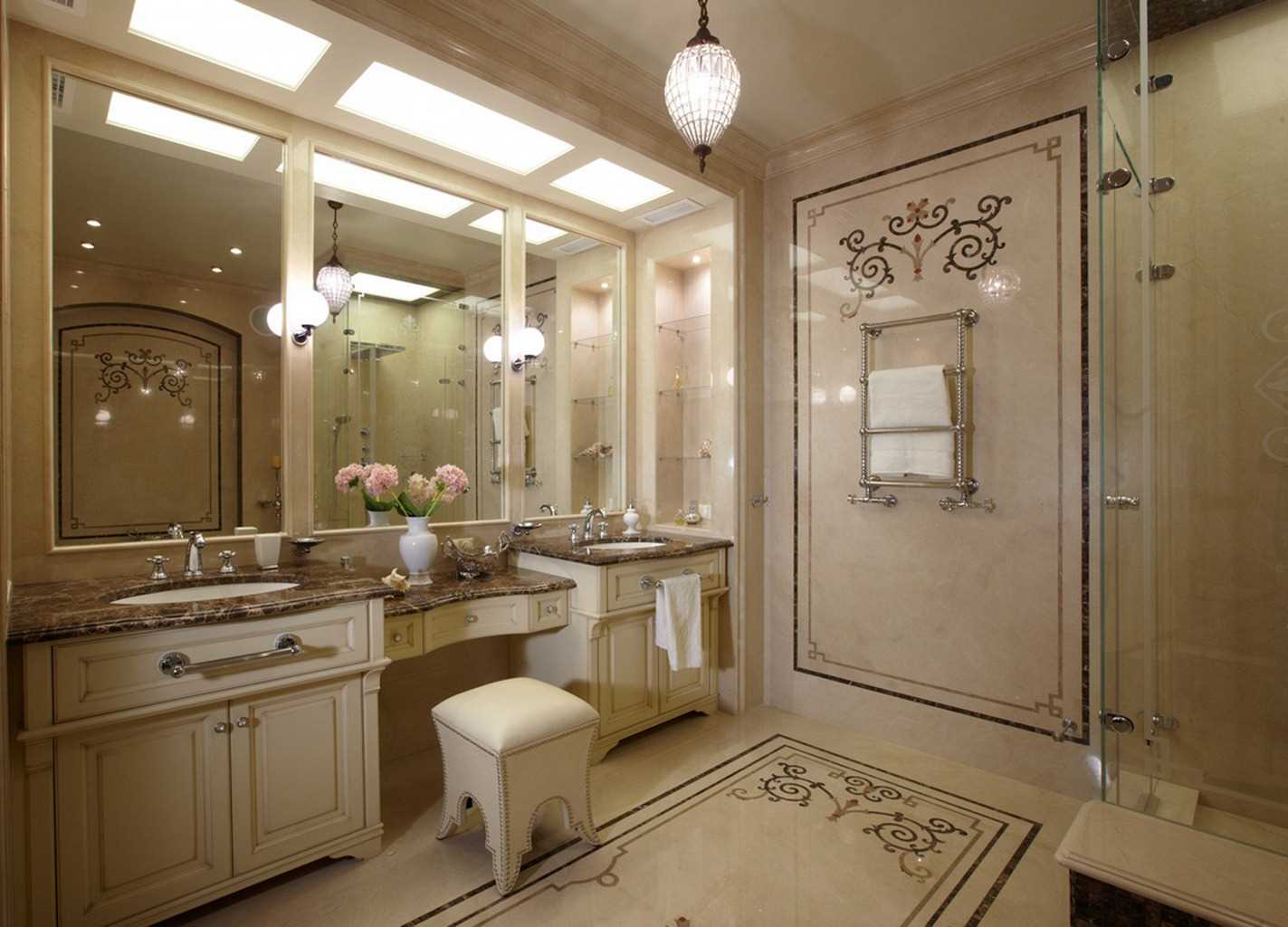 the idea of ​​a beautiful classic style bathroom