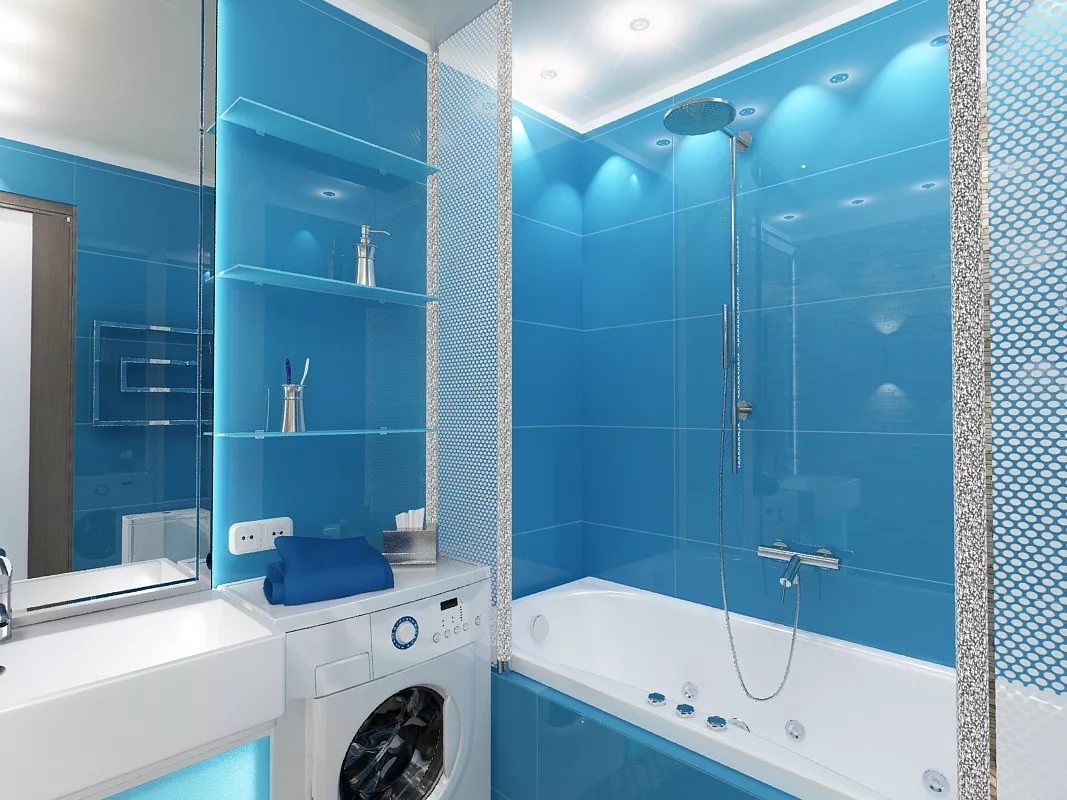 Un esempio di un bellissimo design di un bagno di 5 mq