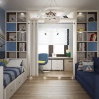 the idea of ​​a bright style children's room for two boys photo