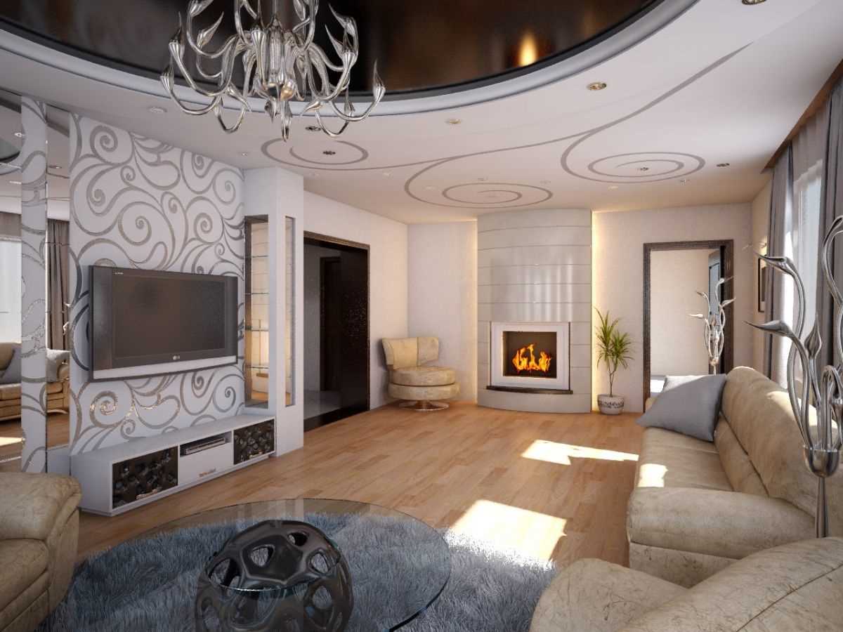 idea of ​​an unusual decor of the living room in a modern style