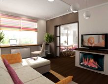 variant of the bright decor of a modern apartment 65 sq.m photo