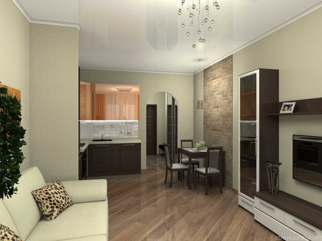 Un exemple d'un bel intérieur d'un appartement moderne de 70 m²