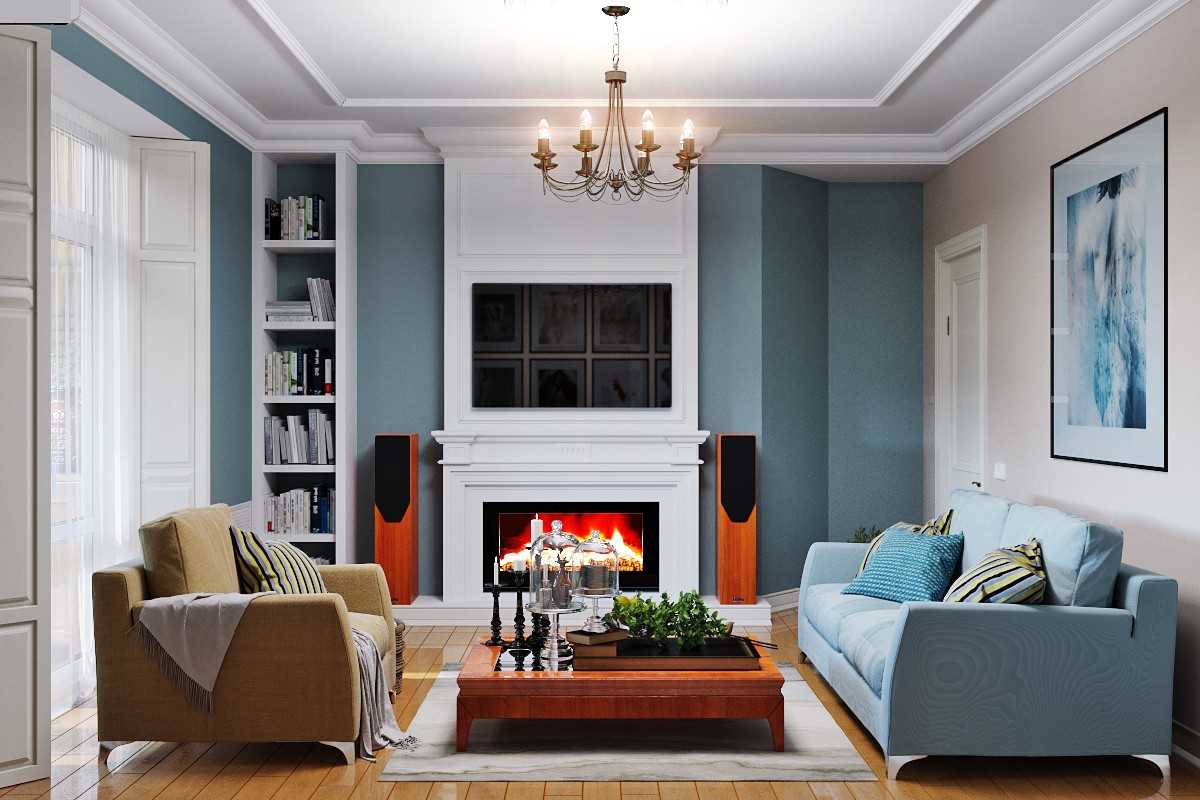 bright design option for a living room 19-20 sq.m