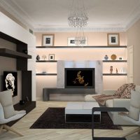 variant of the unusual interior of the living room in a modern style photo
