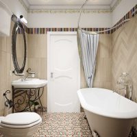 version of a light bathroom design in a classic style photo