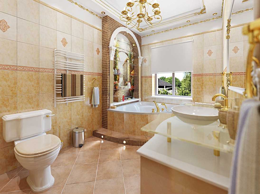 l'idée d'un intérieur de salle de bain lumineux dans un style classique