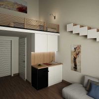 the idea of ​​the modern style of a small living room picture