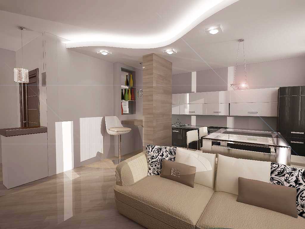 variant of the beautiful interior of the living room 25 sq.m