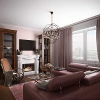 variant of the bright style of the apartment 70 sq.m photo