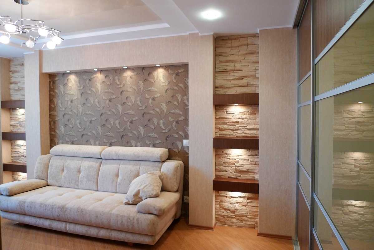 light design option of a modern apartment of 50 sq.m
