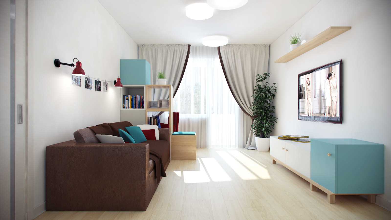 An example of a bright apartment interior of 70 sq.m