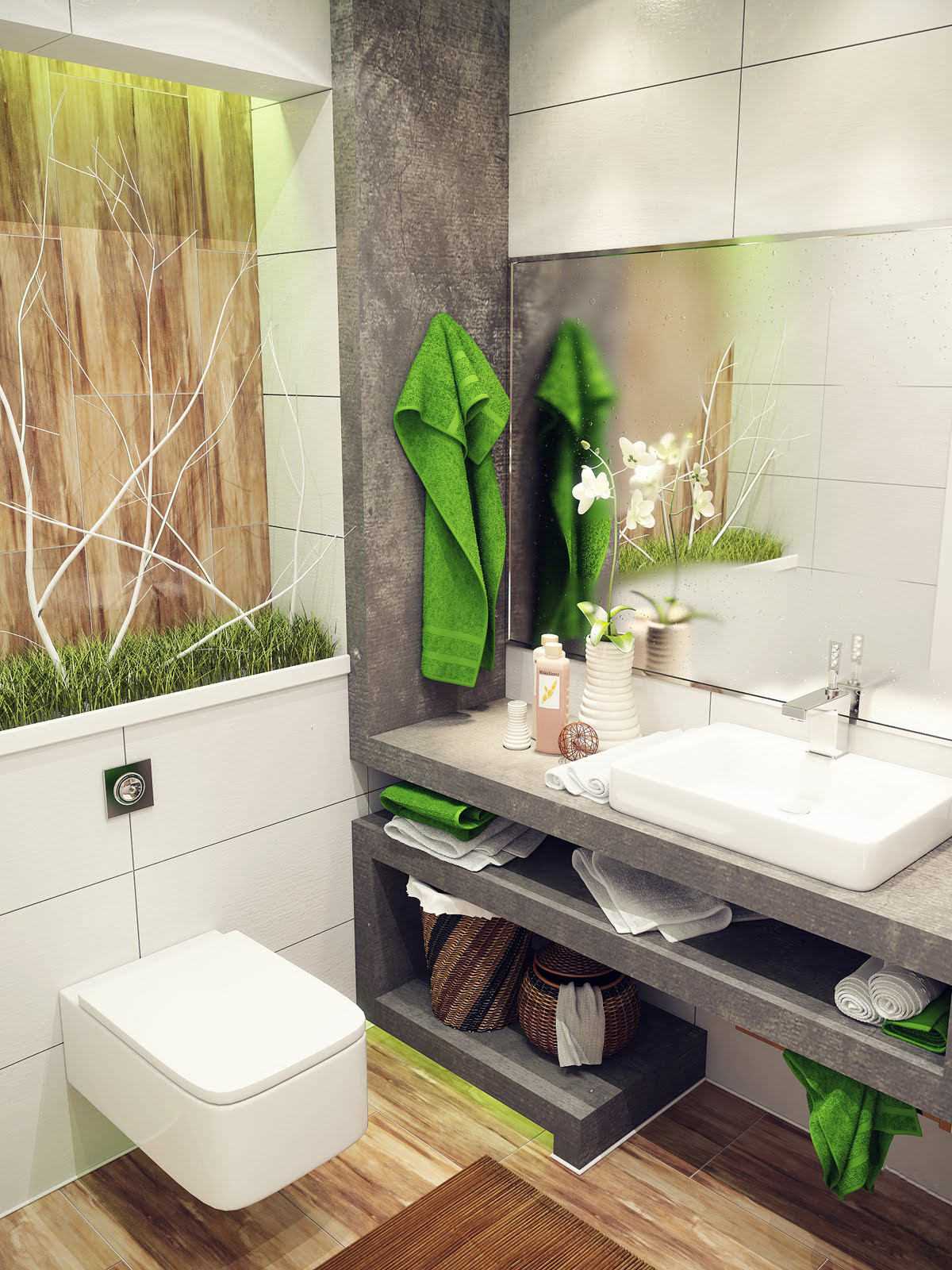 option d'un beau design d'une salle de bain de 4 m2