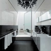 idea of ​​a modern bathroom interior in black and white tones photo