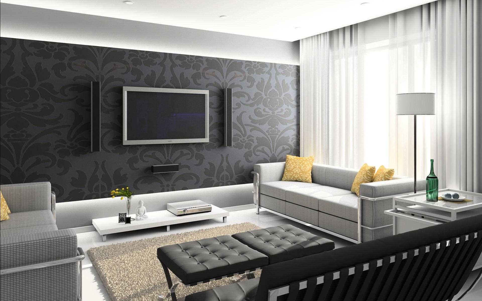 variant of a beautiful design of a living room in a private house
