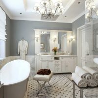 the idea of ​​a light bathroom interior in a classic style picture
