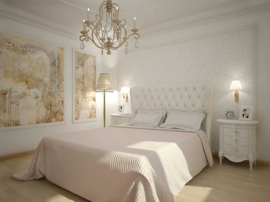 the idea of ​​a beautiful bedroom style in white