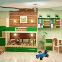 the idea of ​​an unusual decor of a children's room for two boys picture